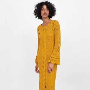 Zara Scalloped Crochet Dress